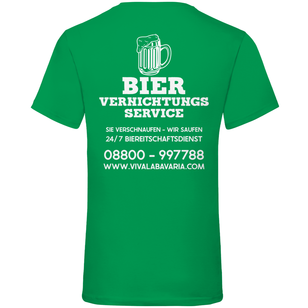 Bier vernichtungs Service - Herren V-Neck Shirt Kelly Green