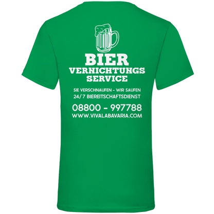 Bier vernichtungs Service - Herren V-Neck Shirt Kelly Green