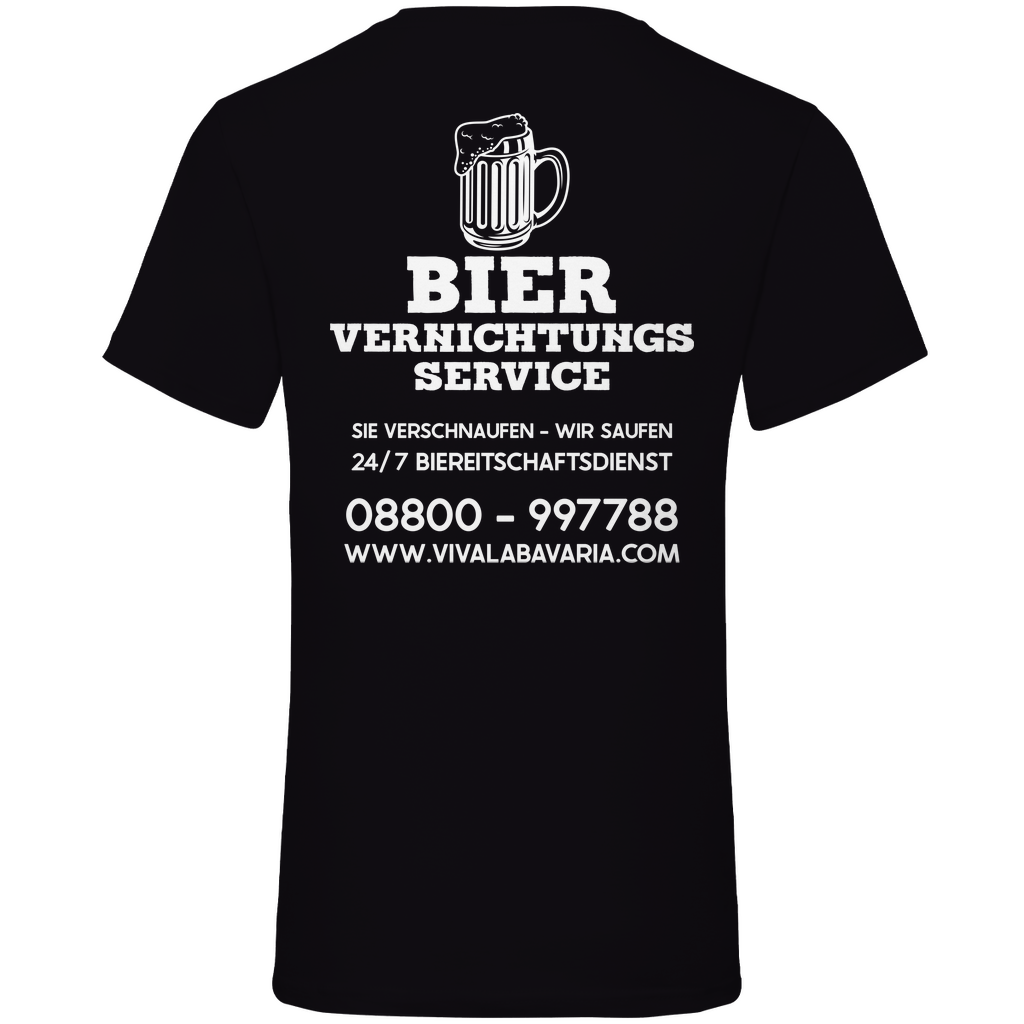 Bier vernichtungs Service - Herren V-Neck Shirt Black