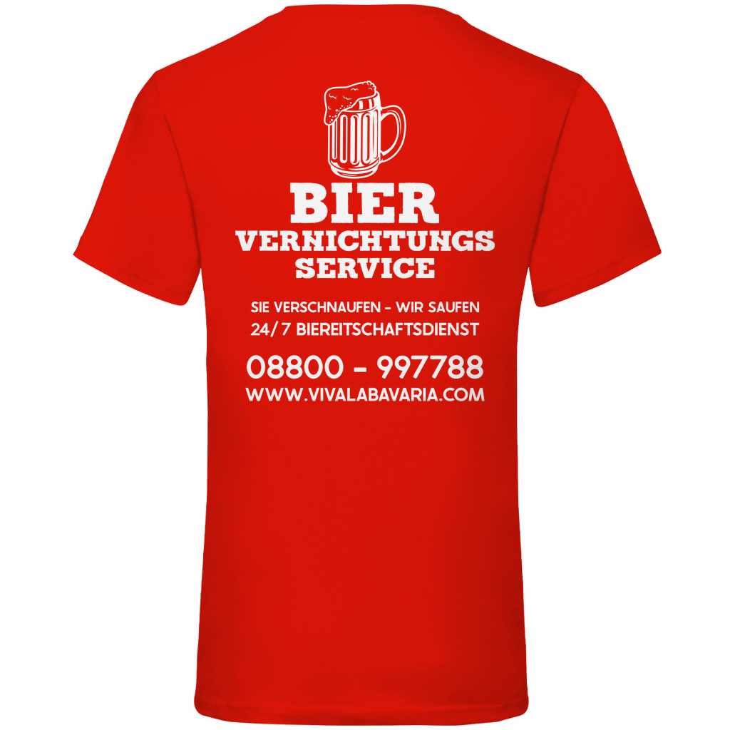 Bier vernichtungs Service - Herren V-Neck Shirt Red