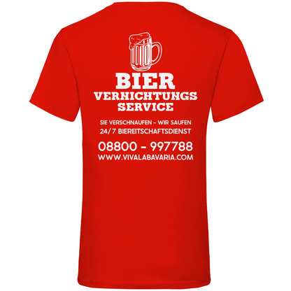 Bier vernichtungs Service - Herren V-Neck Shirt Red