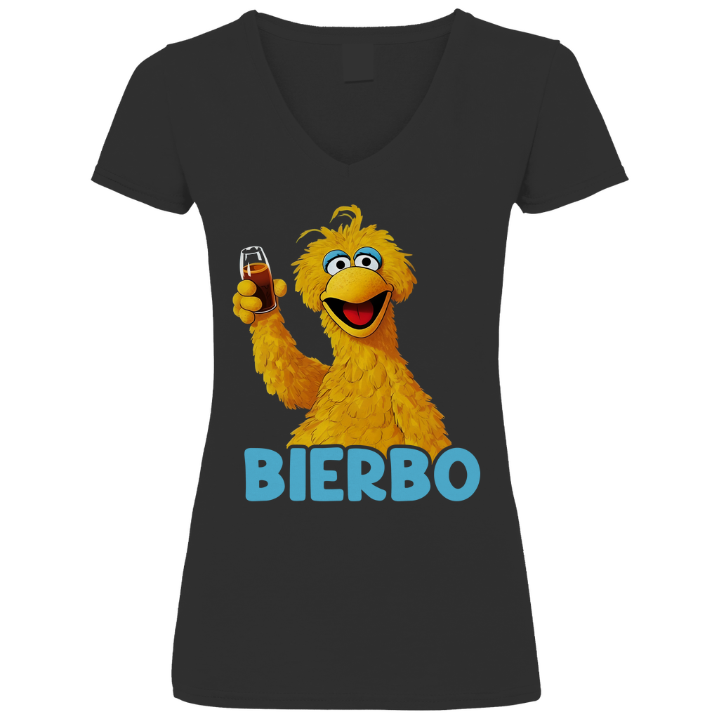 Sesamstraße - Bibo Bierbo - V-Neck Damenshirt Black
