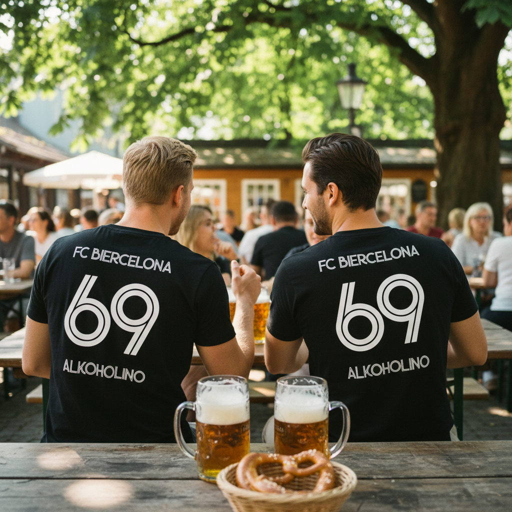 FC Biercelona Alkoholino 69 Fußball - Herren V-Neck Shirt