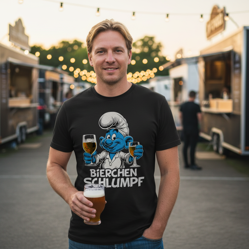 Bierchen Schlumpf Grafik - Herren Shirt