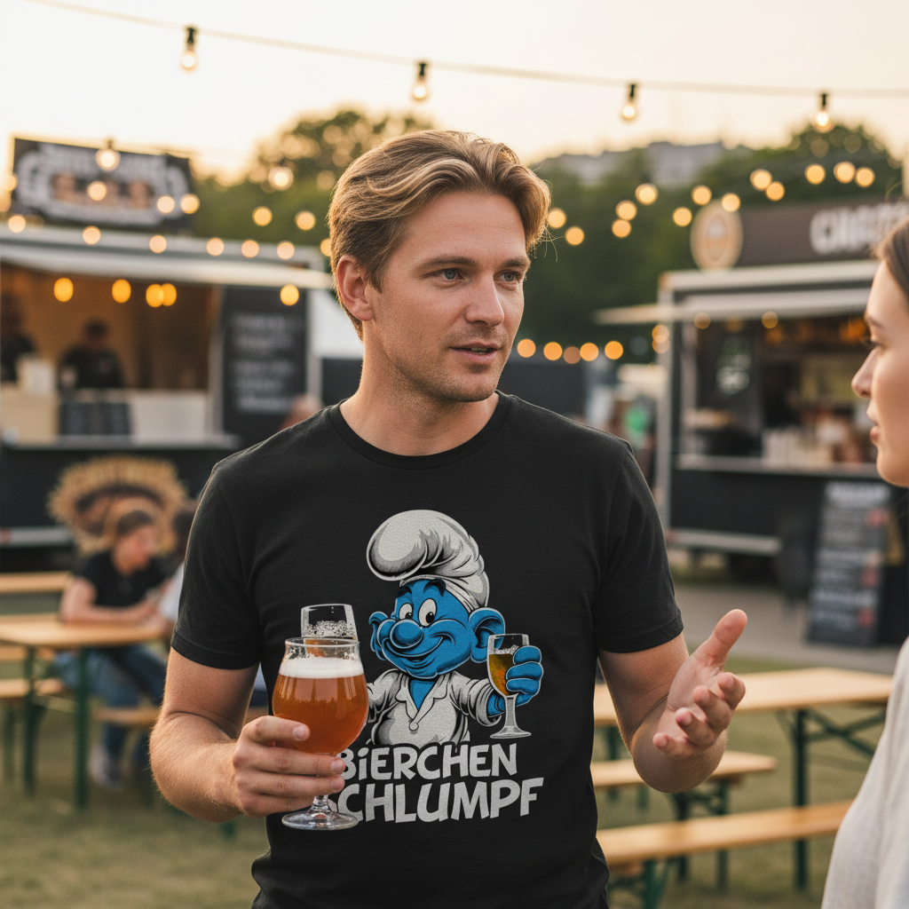 Bierchen Schlumpf Grafik - Herren Shirt
