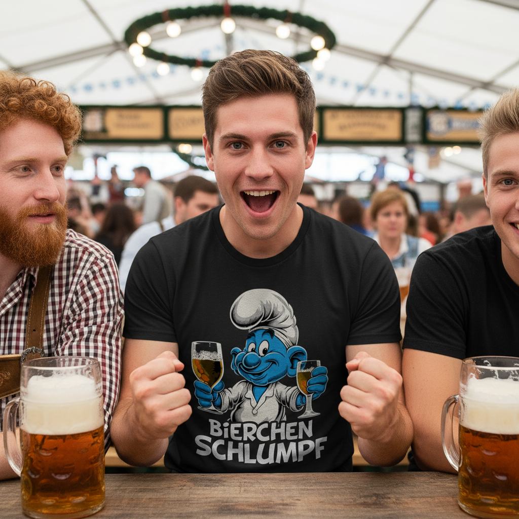 Bierchen Schlumpf Grafik - Herren Shirt