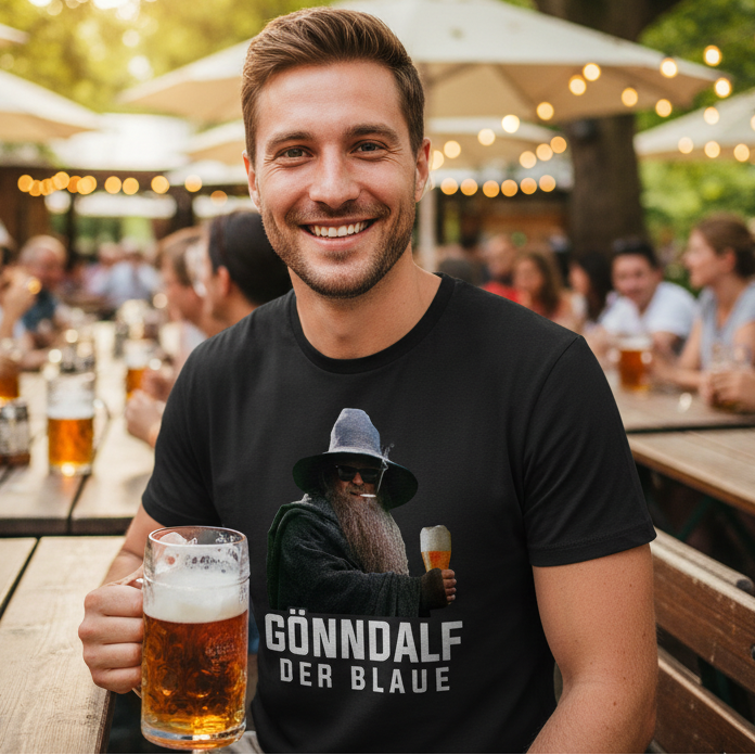 Gönndalf der Blaue T-Shirt Herren - Erwartet Meine Rückkehr - HDR Shirt