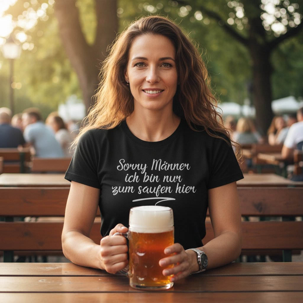 Sorry Männer ich bin nur zum saufen hier - Damenshirt