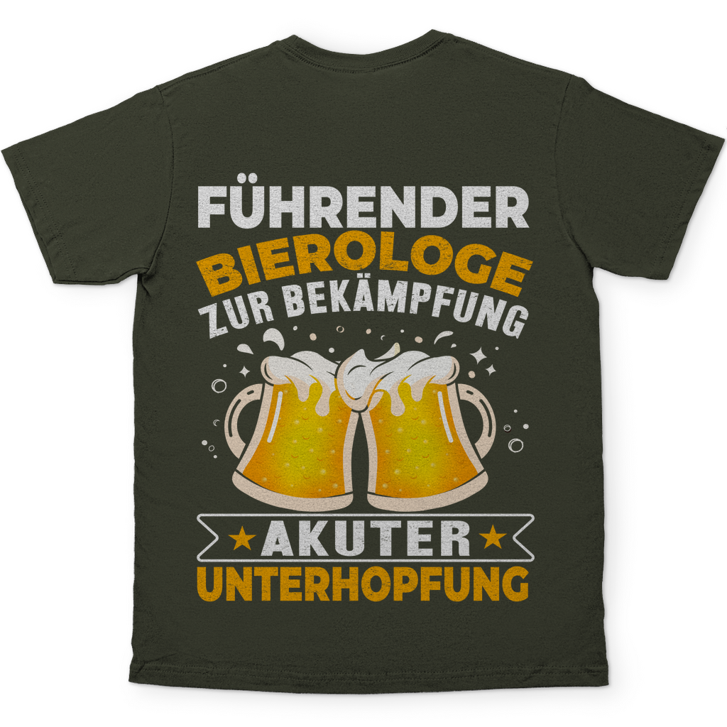 Führender Bierologe zur Bekämpfung akuter Unterhopfung - Herren Shirt Urban Khaki