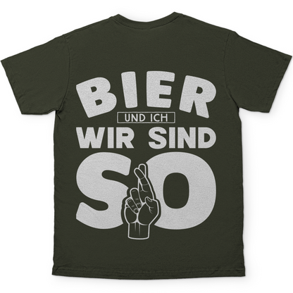 Bier und ich wir sind so - Herren Shirt Urban Khaki