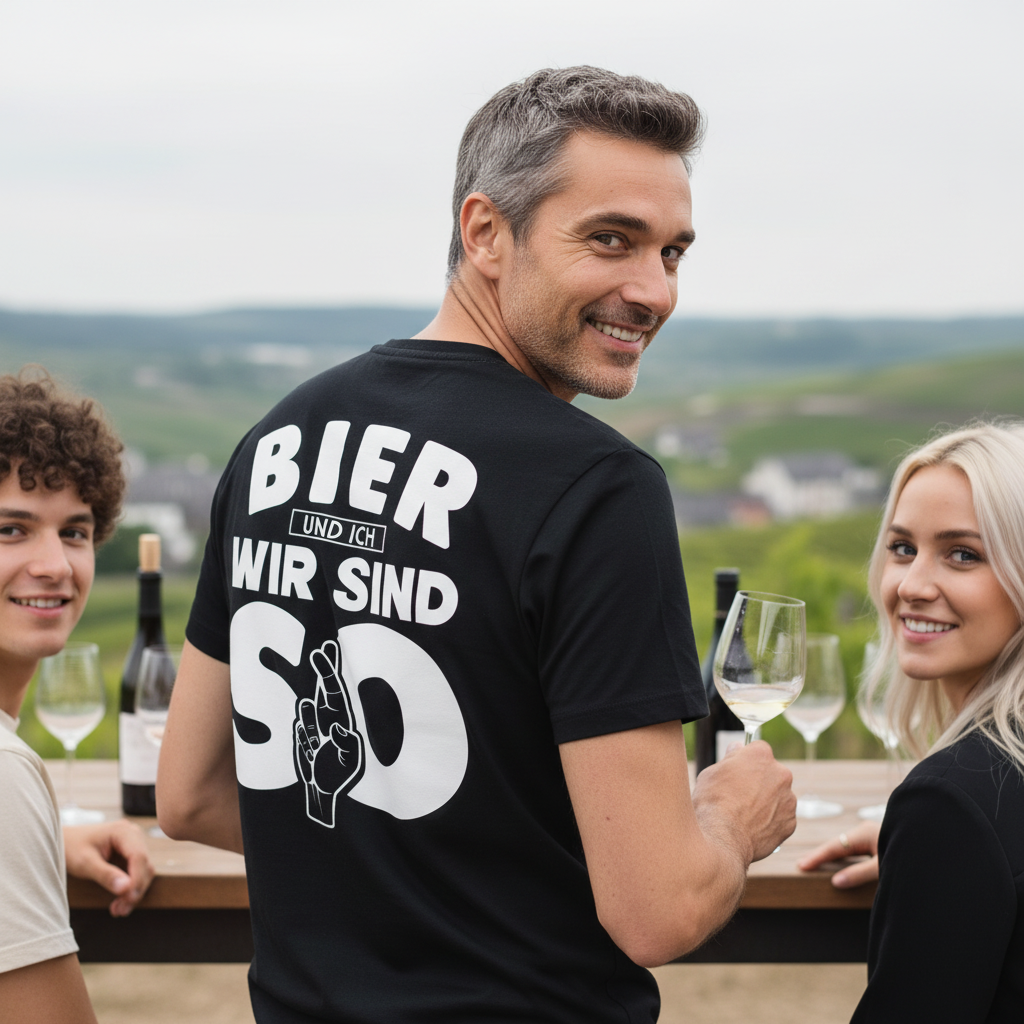Bier und ich wir sind so - Herren V-Neck Shirt