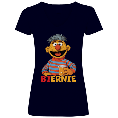 Sesamstraße - Ernie Biernie - V-Neck Damenshirt Deep Navy