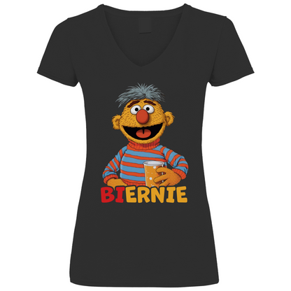 Sesamstraße - Ernie Biernie - V-Neck Damenshirt Black