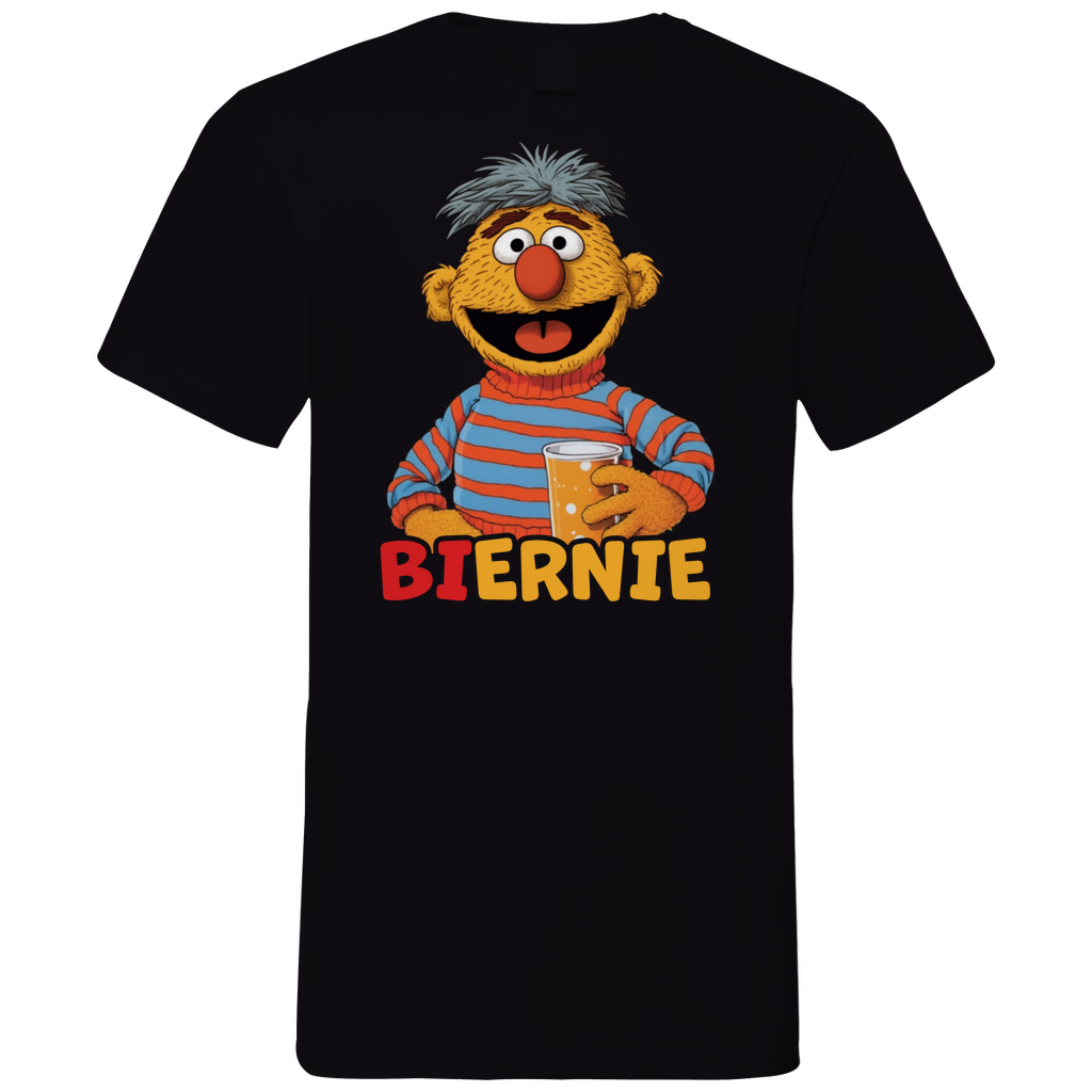 Sesamstraße - Ernie Biernie - Herren V-Neck Shirt Black