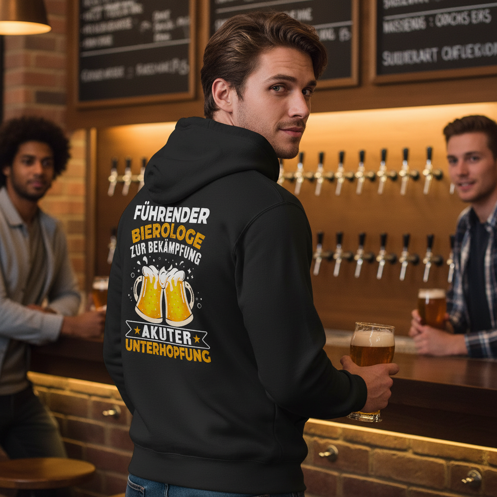 Führender Bierologe zur Bekämpfung akuter Unterhopfung - Unisex Hoodie