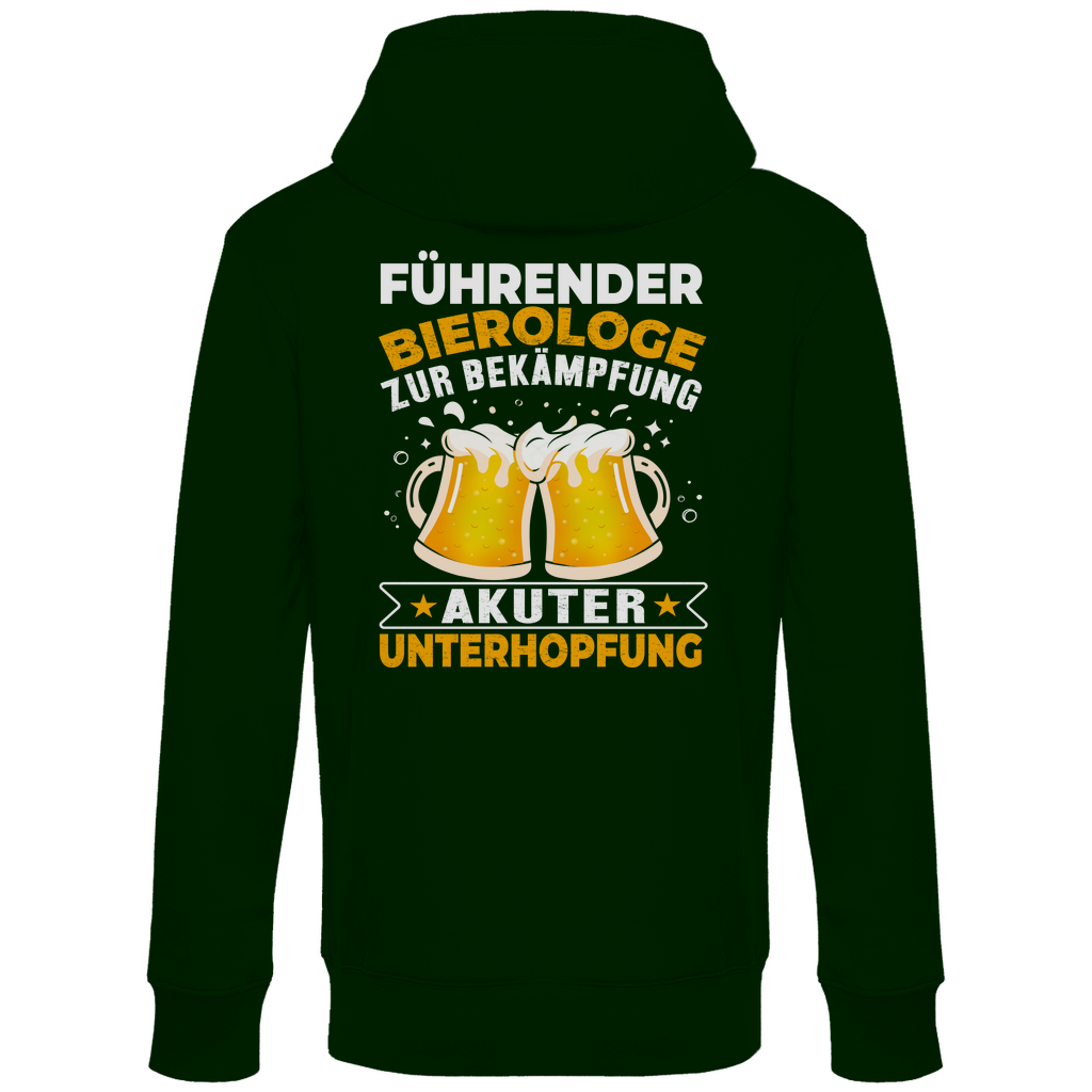 Führender Bierologe zur Bekämpfung akuter Unterhopfung - Unisex Hoodie Forest Green