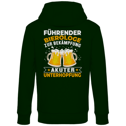 Führender Bierologe zur Bekämpfung akuter Unterhopfung - Unisex Hoodie Forest Green