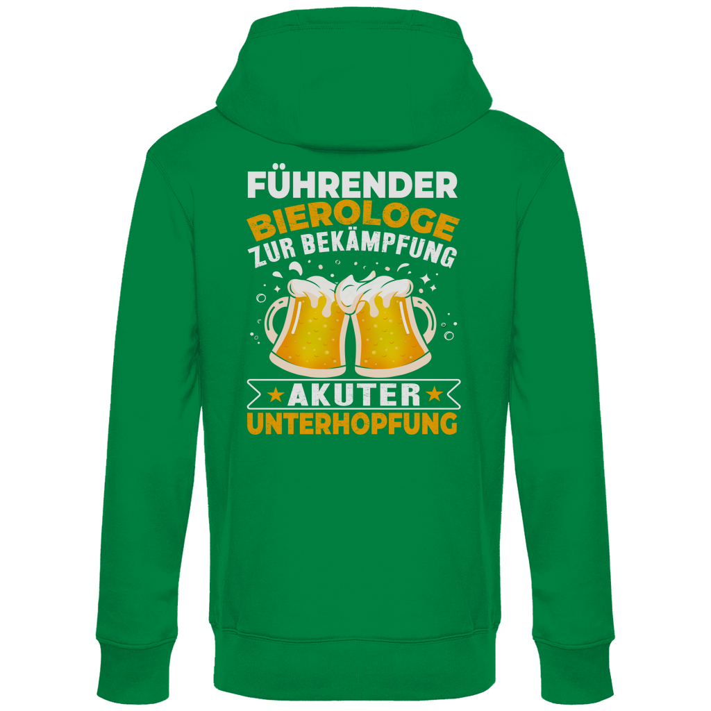 Führender Bierologe zur Bekämpfung akuter Unterhopfung - Unisex Hoodie Kelly Green