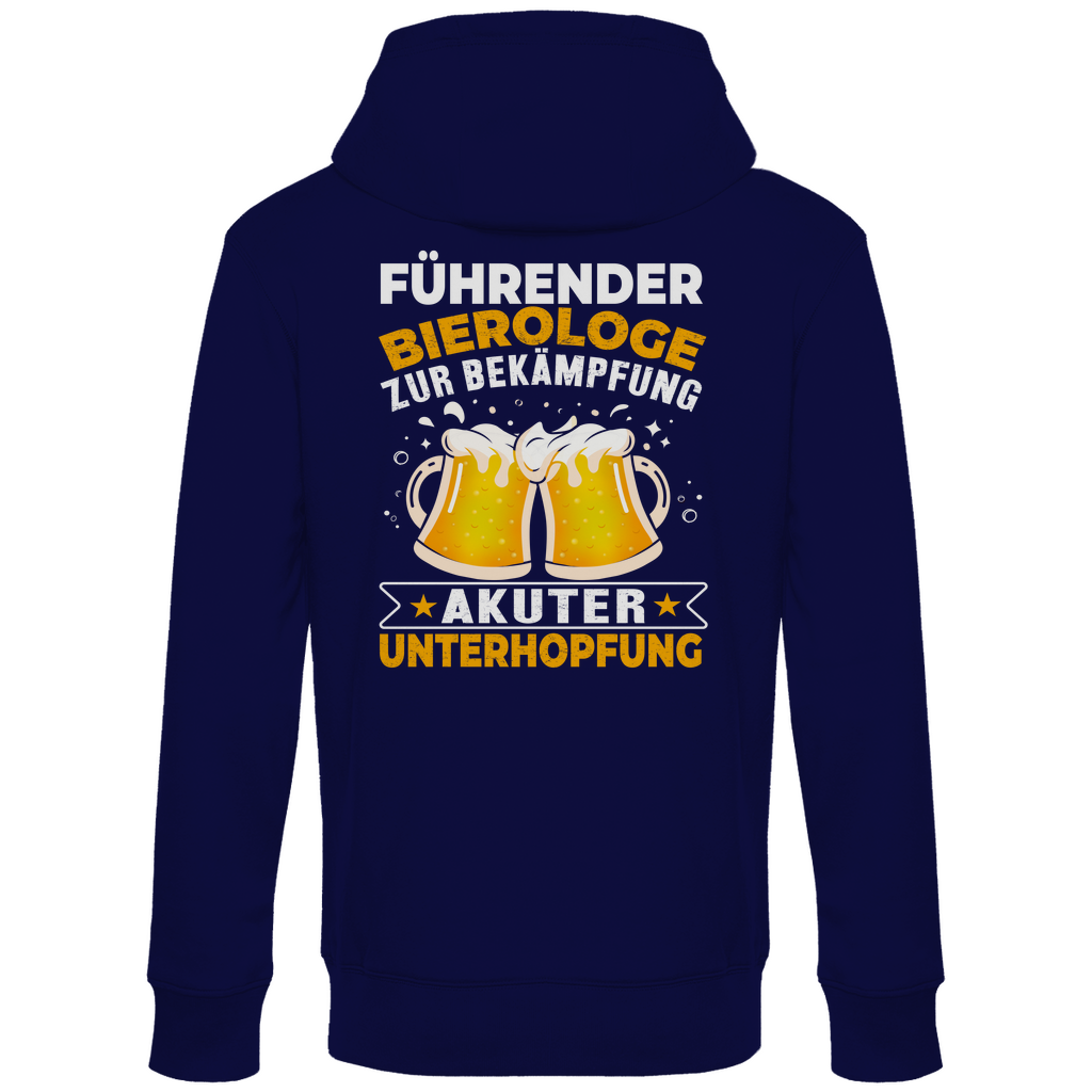 Führender Bierologe zur Bekämpfung akuter Unterhopfung - Unisex Hoodie Navy Blue
