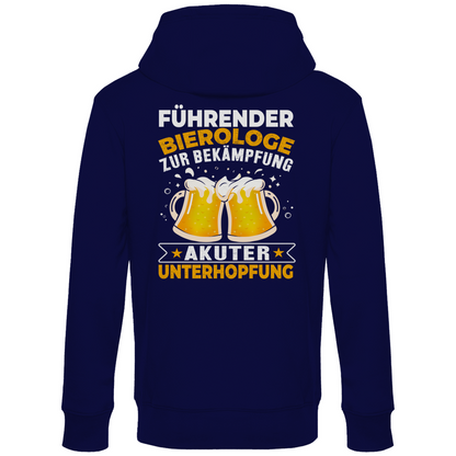 Führender Bierologe zur Bekämpfung akuter Unterhopfung - Unisex Hoodie Navy Blue