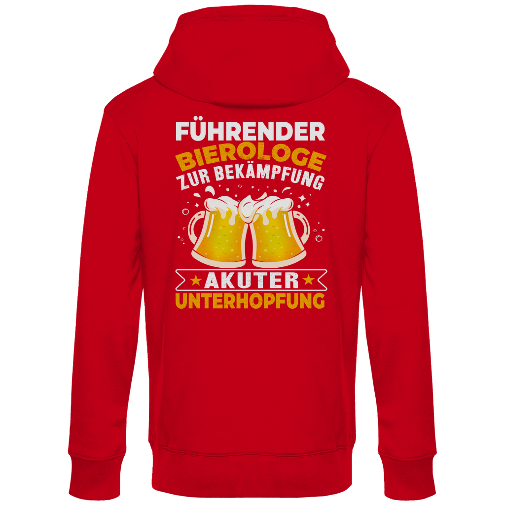Führender Bierologe zur Bekämpfung akuter Unterhopfung - Unisex Hoodie Red