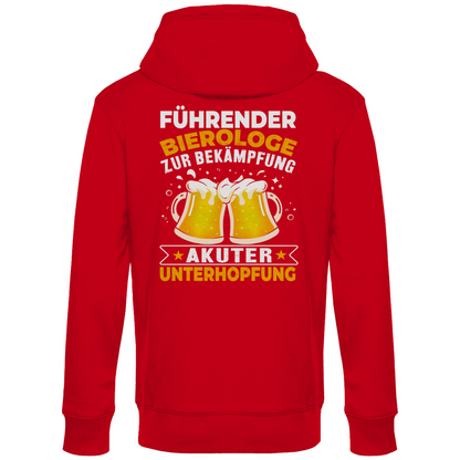 Führender Bierologe zur Bekämpfung akuter Unterhopfung - Unisex Hoodie Red