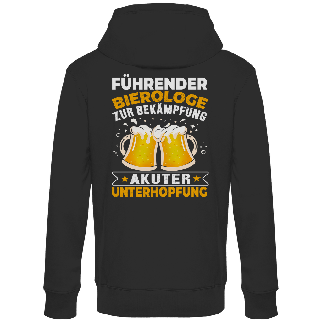 Führender Bierologe zur Bekämpfung akuter Unterhopfung - Unisex Hoodie Black