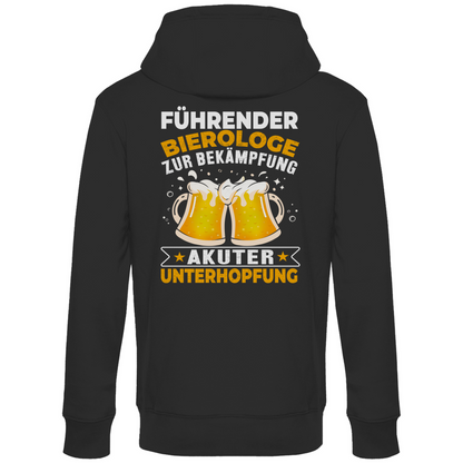 Führender Bierologe zur Bekämpfung akuter Unterhopfung - Unisex Hoodie Black