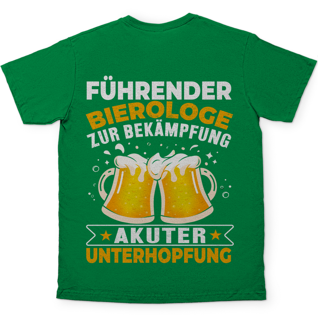 Führender Bierologe zur Bekämpfung akuter Unterhopfung - Herren Shirt Kelly Green