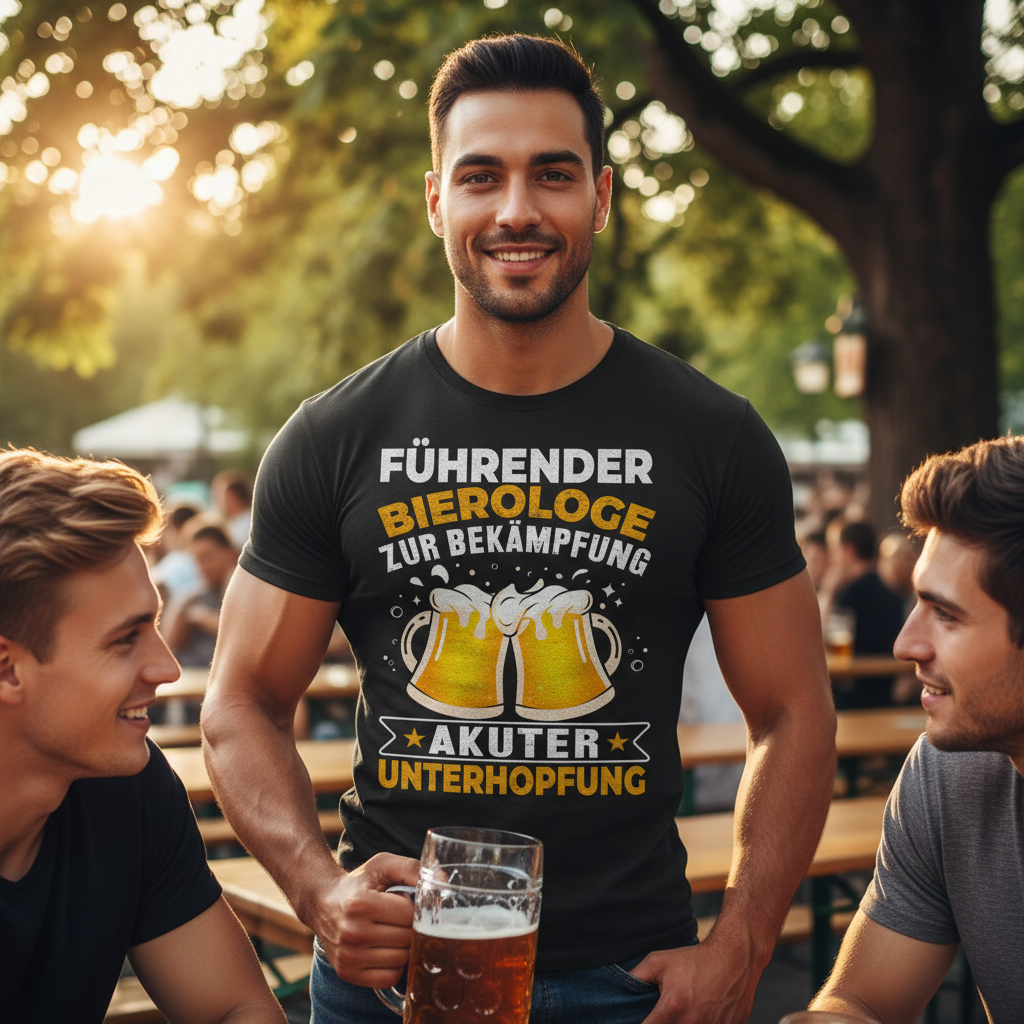 Führender Bierologe zur Bekämpfung akuter Unterhopfung - Herren Shirt