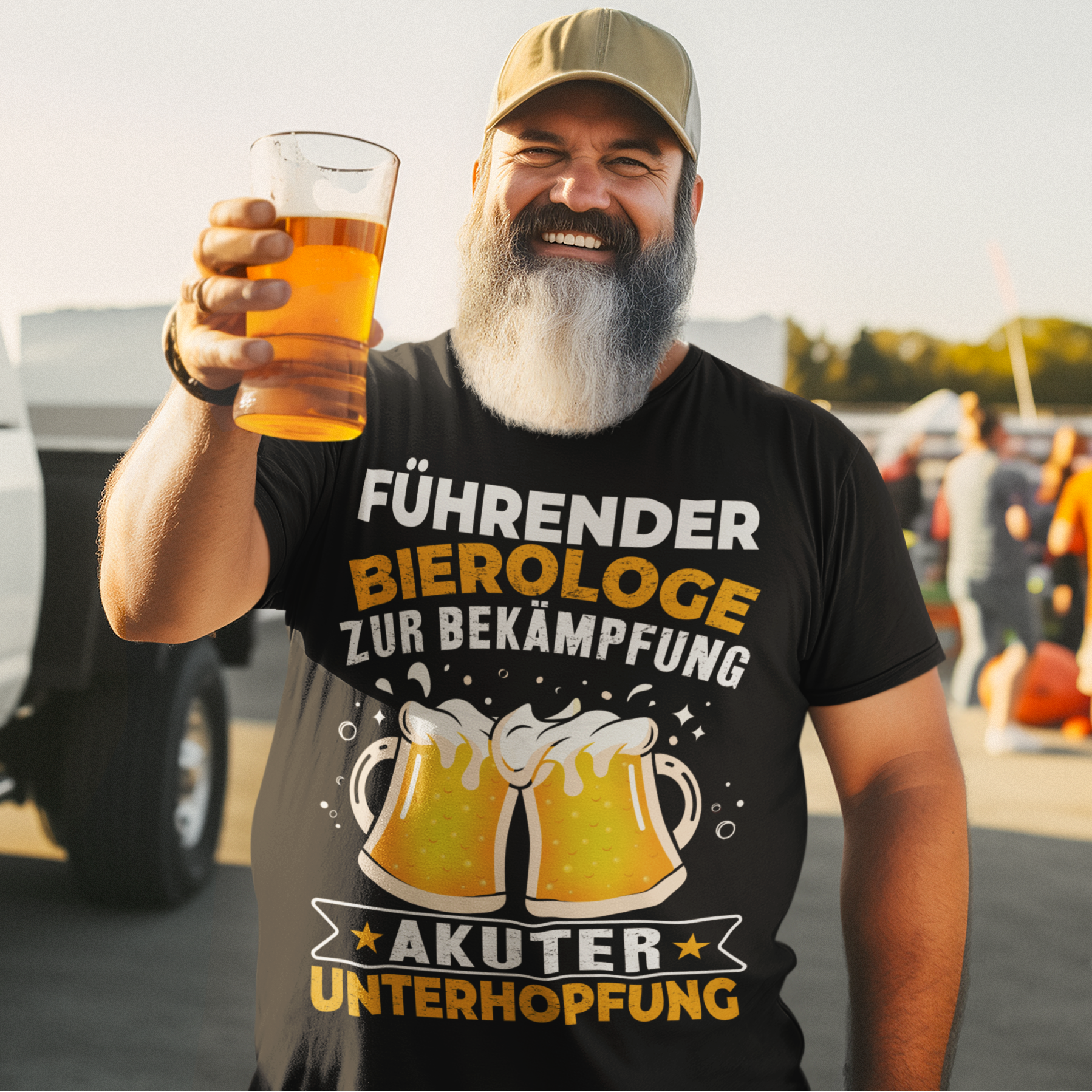 Führender Bierologe zur Bekämpfung akuter Unterhopfung - Herren Shirt