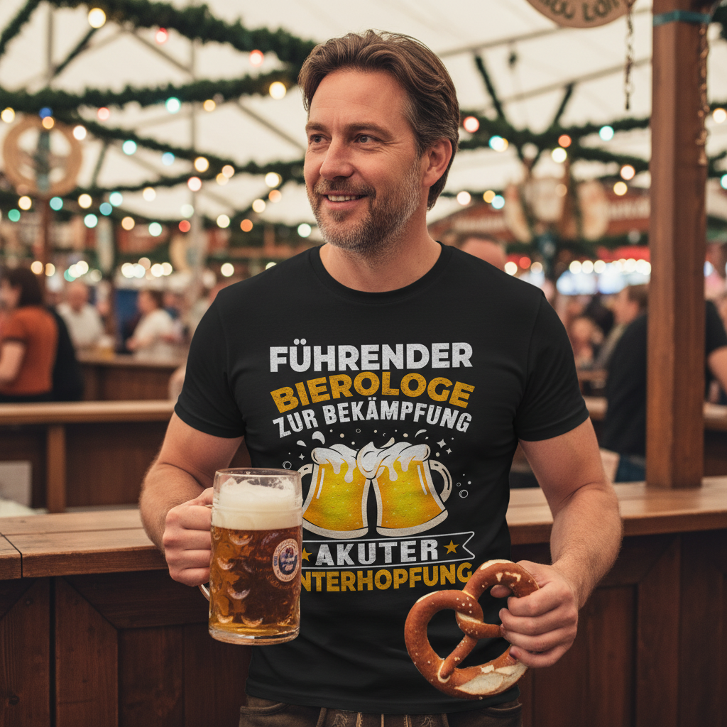 Führender Bierologe zur Bekämpfung akuter Unterhopfung - Herren Shirt