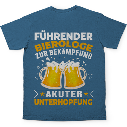 Führender Bierologe zur Bekämpfung akuter Unterhopfung - Herren Shirt Stone Blue
