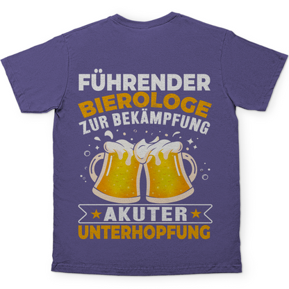 Führender Bierologe zur Bekämpfung akuter Unterhopfung - Herren Shirt Millennial Lilac