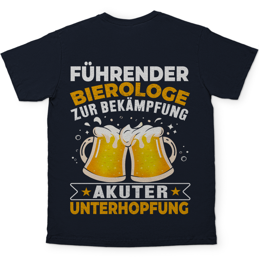 Führender Bierologe zur Bekämpfung akuter Unterhopfung - Herren Shirt Navy