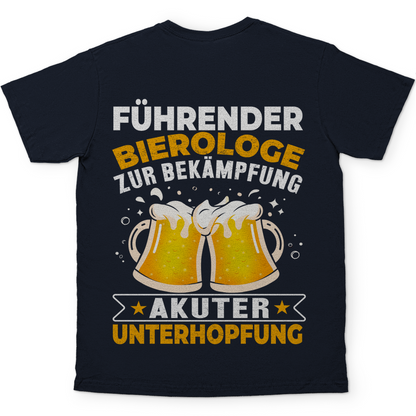 Führender Bierologe zur Bekämpfung akuter Unterhopfung - Herren Shirt Navy