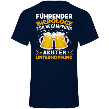 Führender Bierologe zur Bekämpfung akuter Unterhopfung - Herren V-Neck Shirt Navy