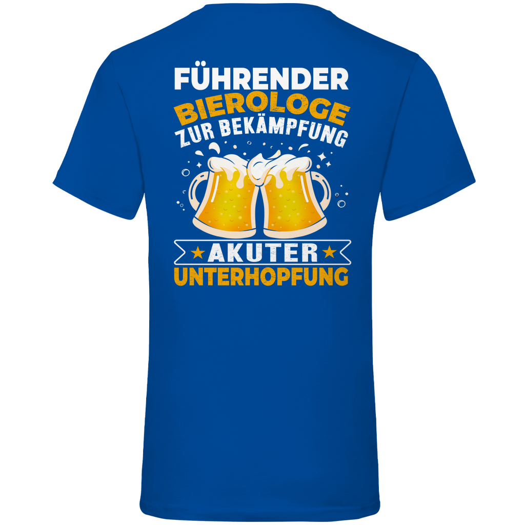 Führender Bierologe zur Bekämpfung akuter Unterhopfung - Herren V-Neck Shirt Royal Blue