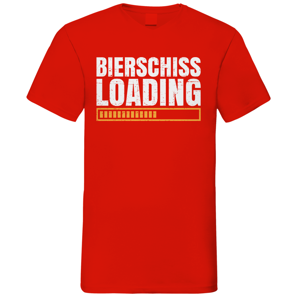 Bierschiss Loading - Herren V-Neck Shirt Red