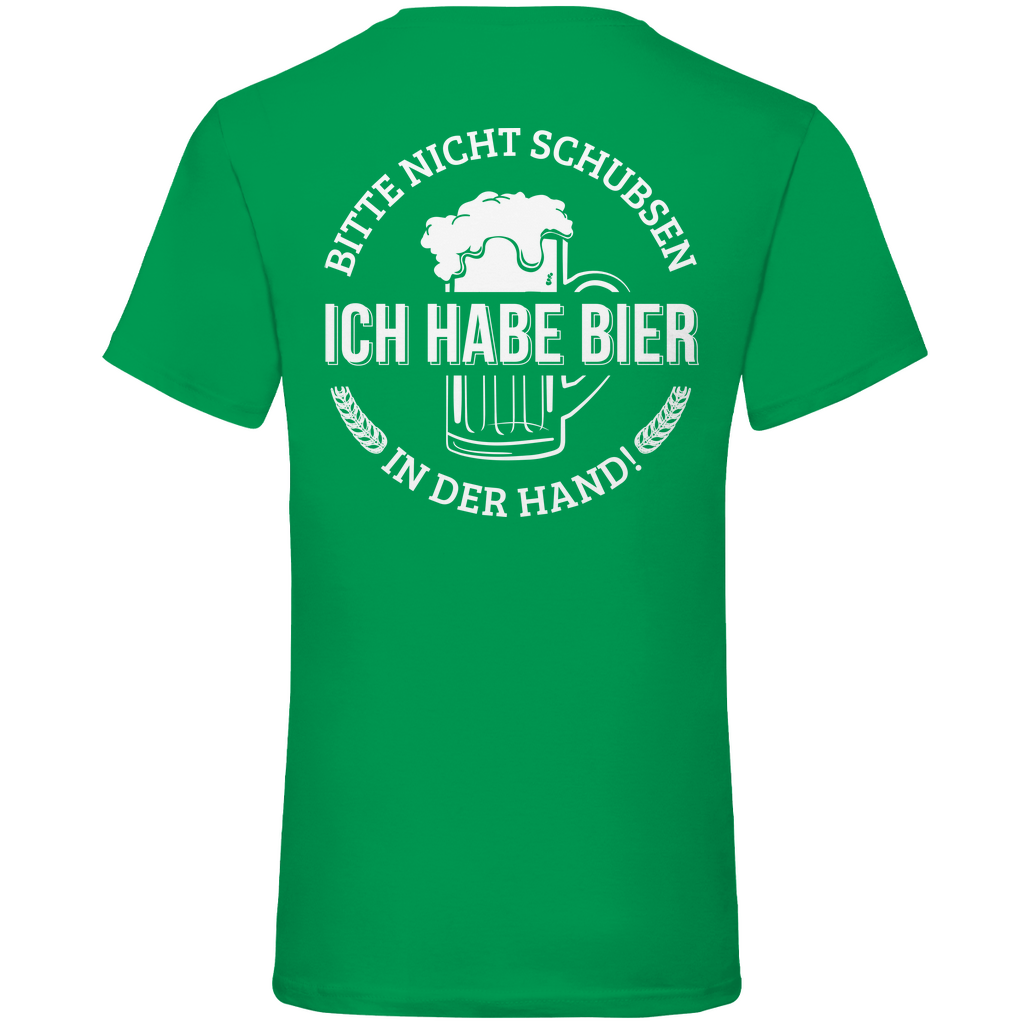 Bitte nicht schubsen - Herren V-Neck Shirt Kelly Green