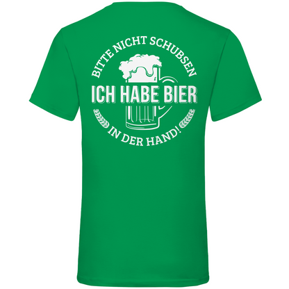 Bitte nicht schubsen - Herren V-Neck Shirt Kelly Green