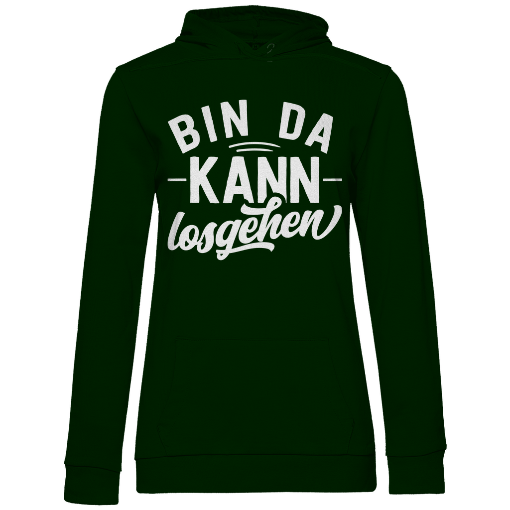 Bin da kann losgehen - Damen Hoodie Forest Green