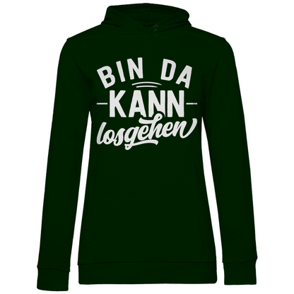 Bin da kann losgehen - Damen Hoodie Forest Green