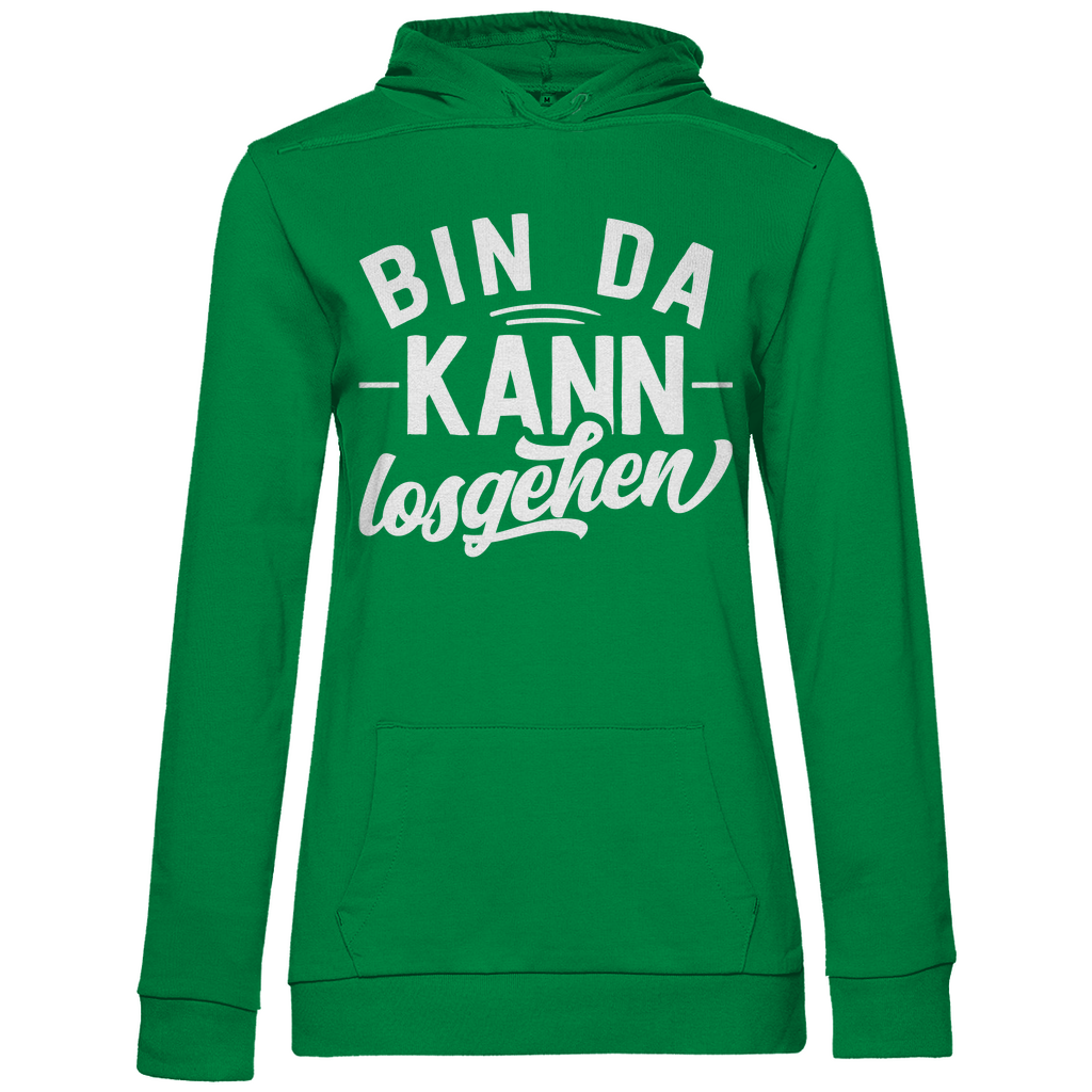Bin da kann losgehen - Damen Hoodie Kelly Green