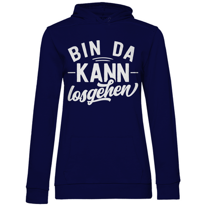 Bin da kann losgehen - Damen Hoodie Navy Blue
