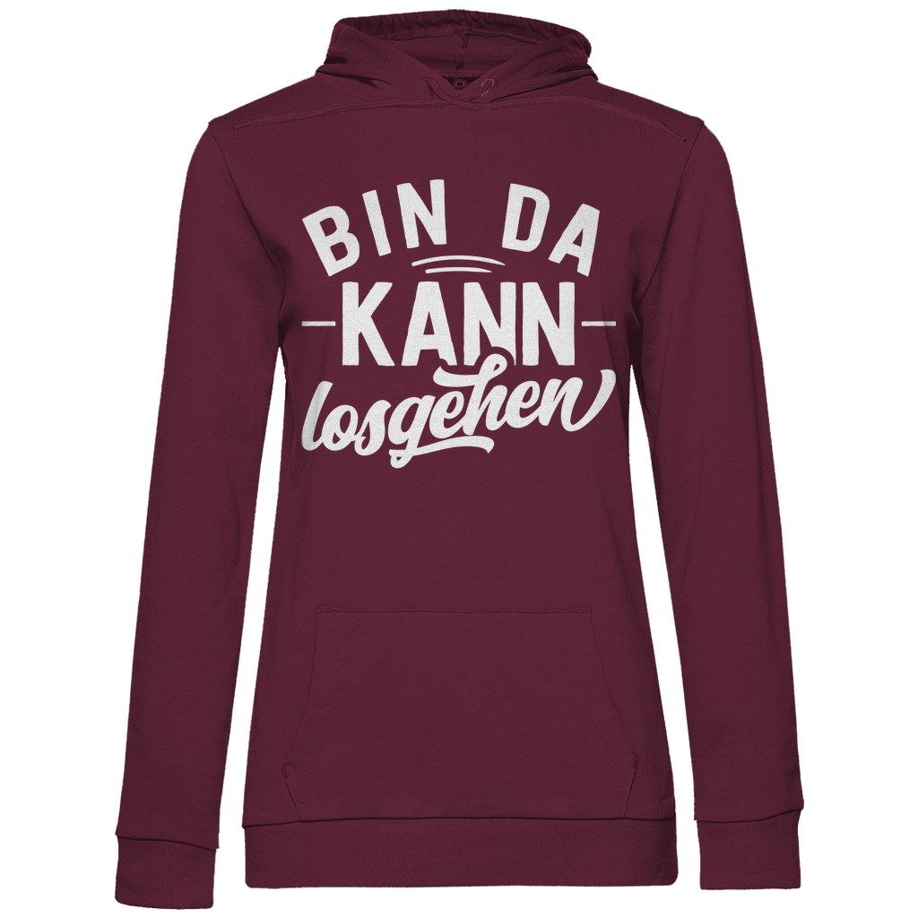 Bin da kann losgehen - Damen Hoodie Wine