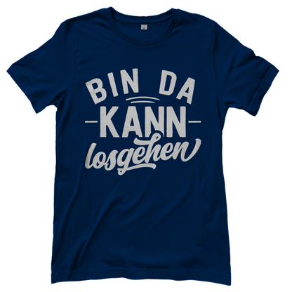 Bin da kann losgehen - Damenshirt Navy