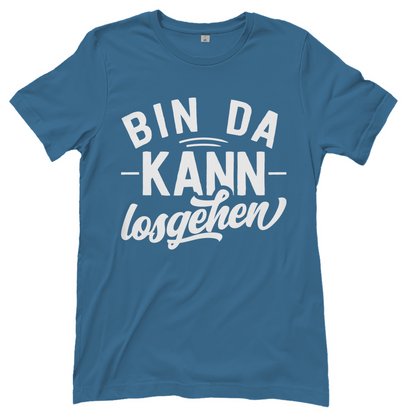Bin da kann losgehen - Damenshirt Stone Blue