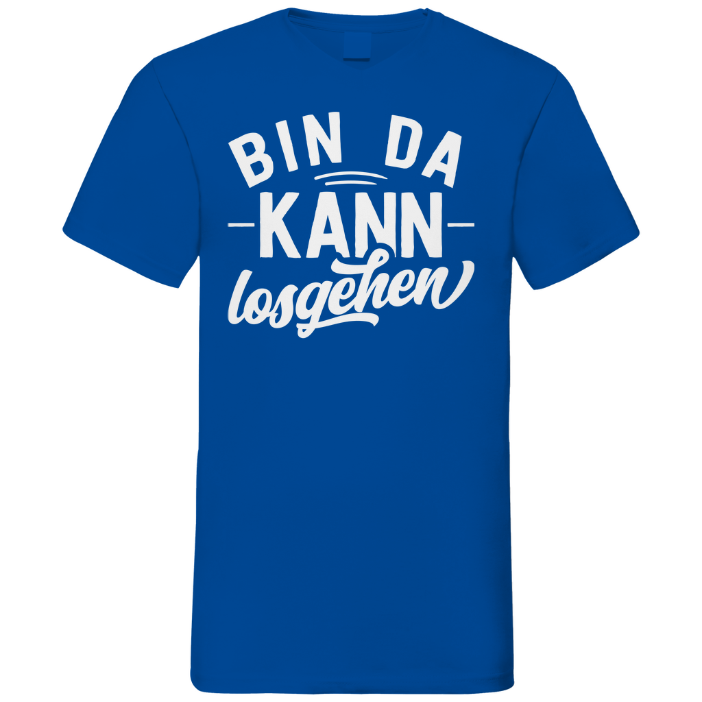 Bin da kann losgehen - Herren V-Neck Shirt Royal Blue