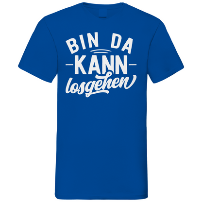 Bin da kann losgehen - Herren V-Neck Shirt Royal Blue